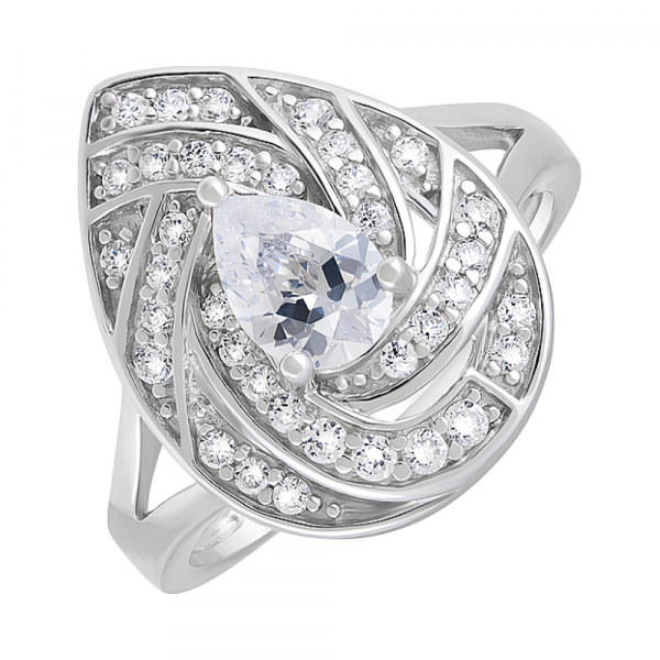 Серебряное кольцо с фианитами № 127688