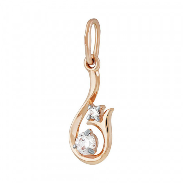 Золотая подвеска с кристаллами swarovski № 137076