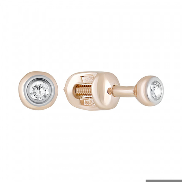 Пуссеты с фианитом № 124182