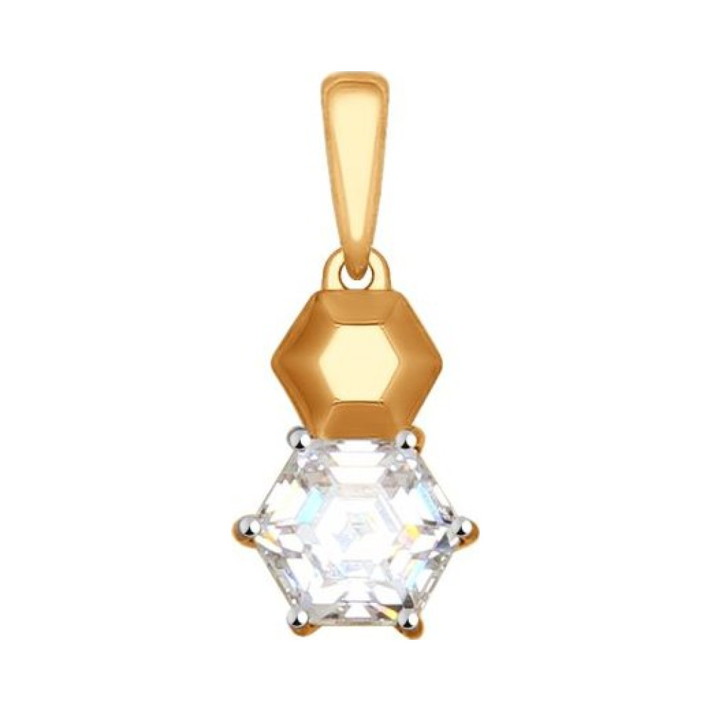 Золотая подвеска с кристаллом swarovski № 161653