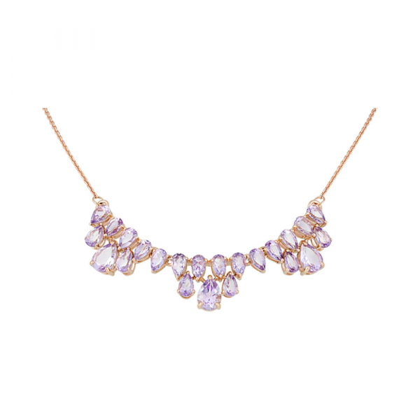 Золотое колье с аметистом № 128531