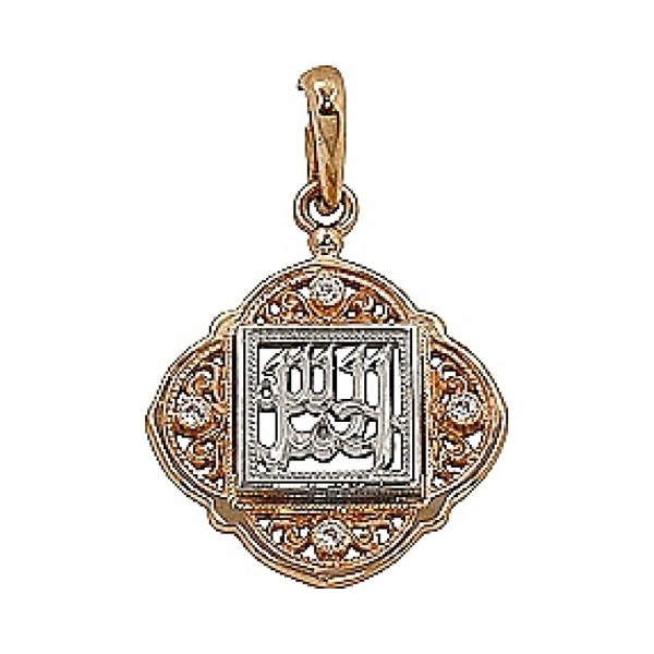 Золотая подвеска с фианитом № 60063