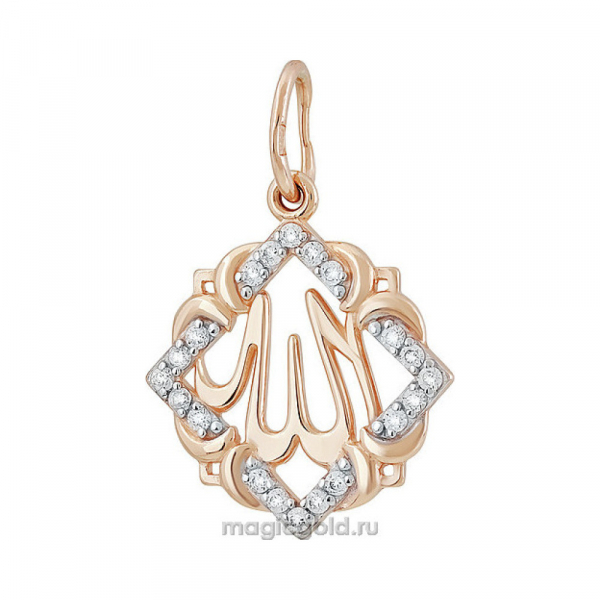Золотая подвеска с фианитом № 141933