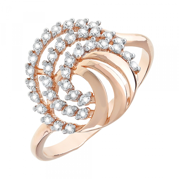 Золотое кольцо с фианитами № 112325