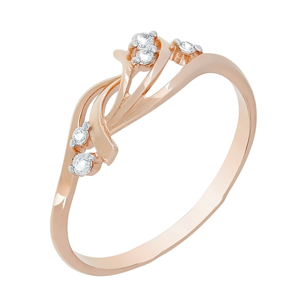 Золотое кольцо с фианитами № 106964