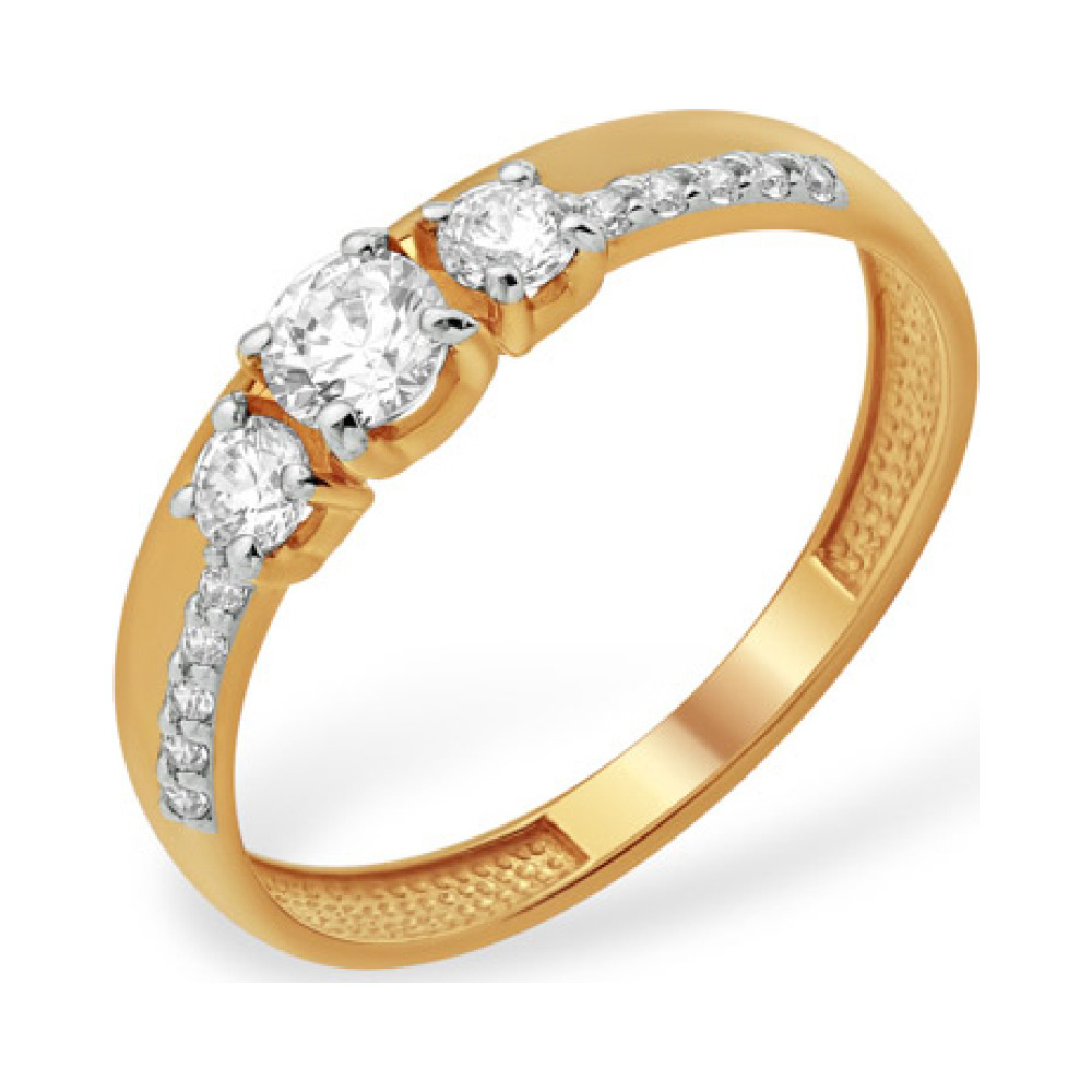 Золотое кольцо с фианитом № 163171