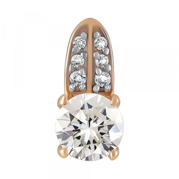 Золотая подвеска с кристаллами swarovski и фианитом № 134395