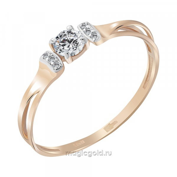 Золотое кольцо с фианитом № 173377