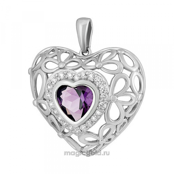 Серебряная подвеска с алпанитом и фианитом № 134777