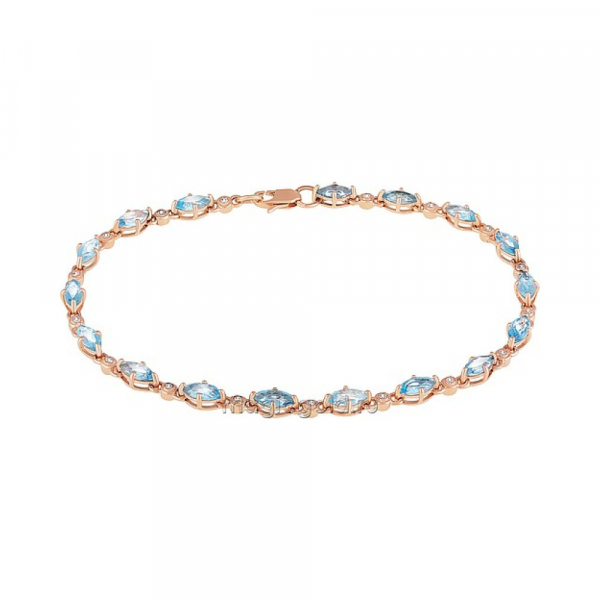 Золотой браслет с топазом и фианитом № 163548