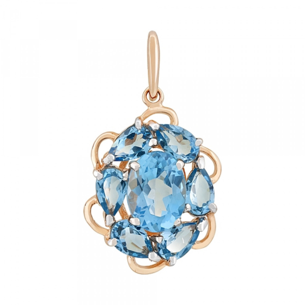 Золотая подвеска с топазом № 116463