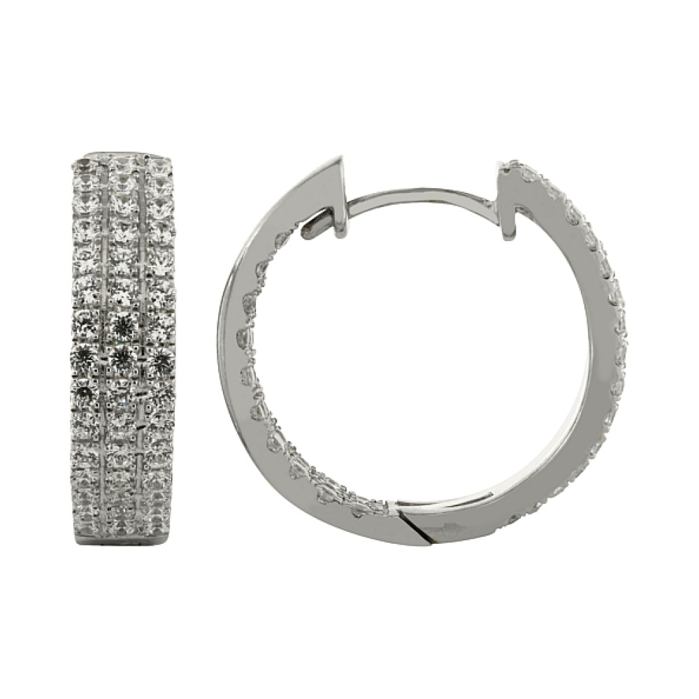 Серебряные серьги с фианитом № 83215