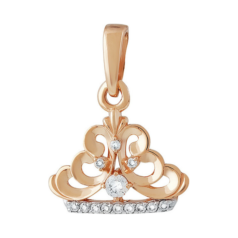 Золотая подвеска с фианитом № 137313