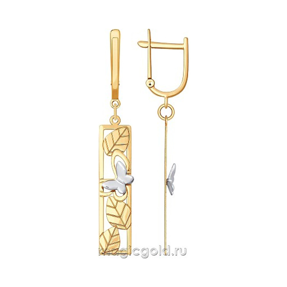 Золотые серьги без камня № 163942