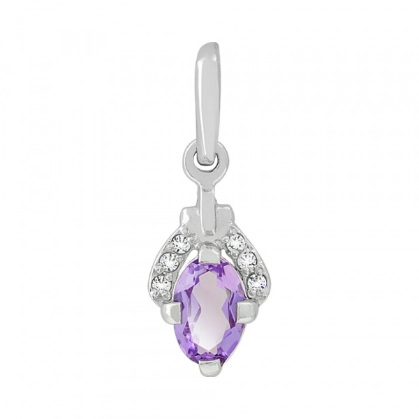Золотая подвеска с аметистом и фианитом № 96184
