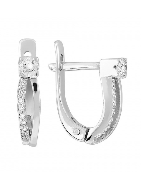 Золотые серьги с бриллиантом № 120211