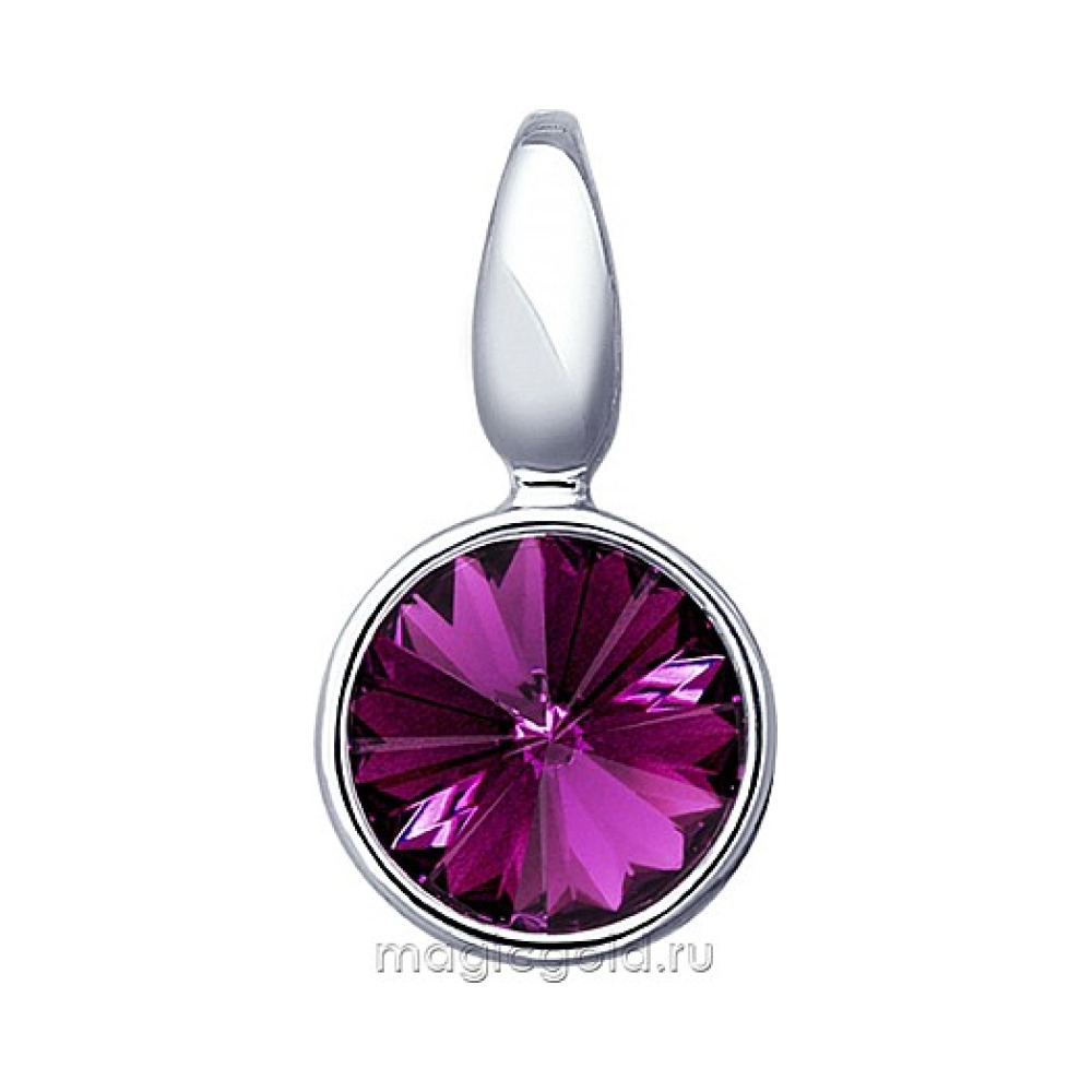 Серебряная подвеска с кристаллом swarovski № 165803