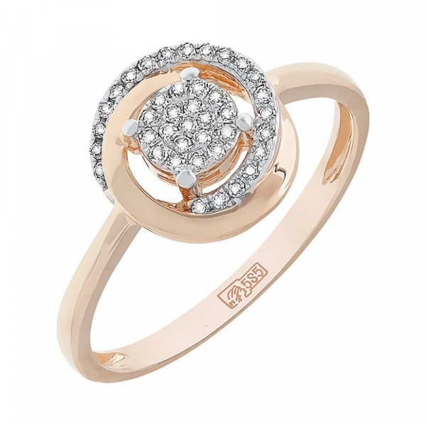 Золотое кольцо с бриллиантом № 112966