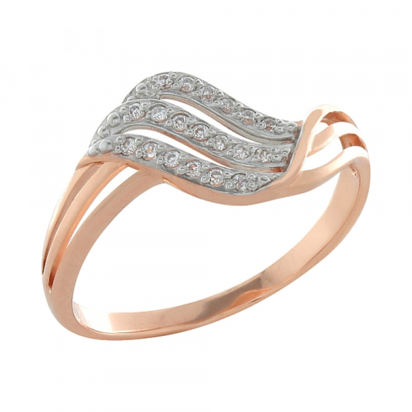 Золотое кольцо с фианитами № 100320