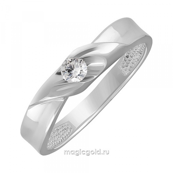 Серебряное кольцо с фианитом № 171364