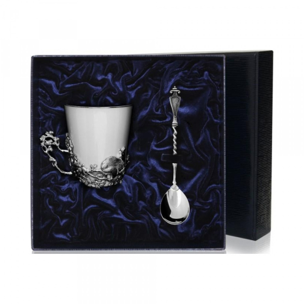 Набор серебряная чайная чашка «Куница»