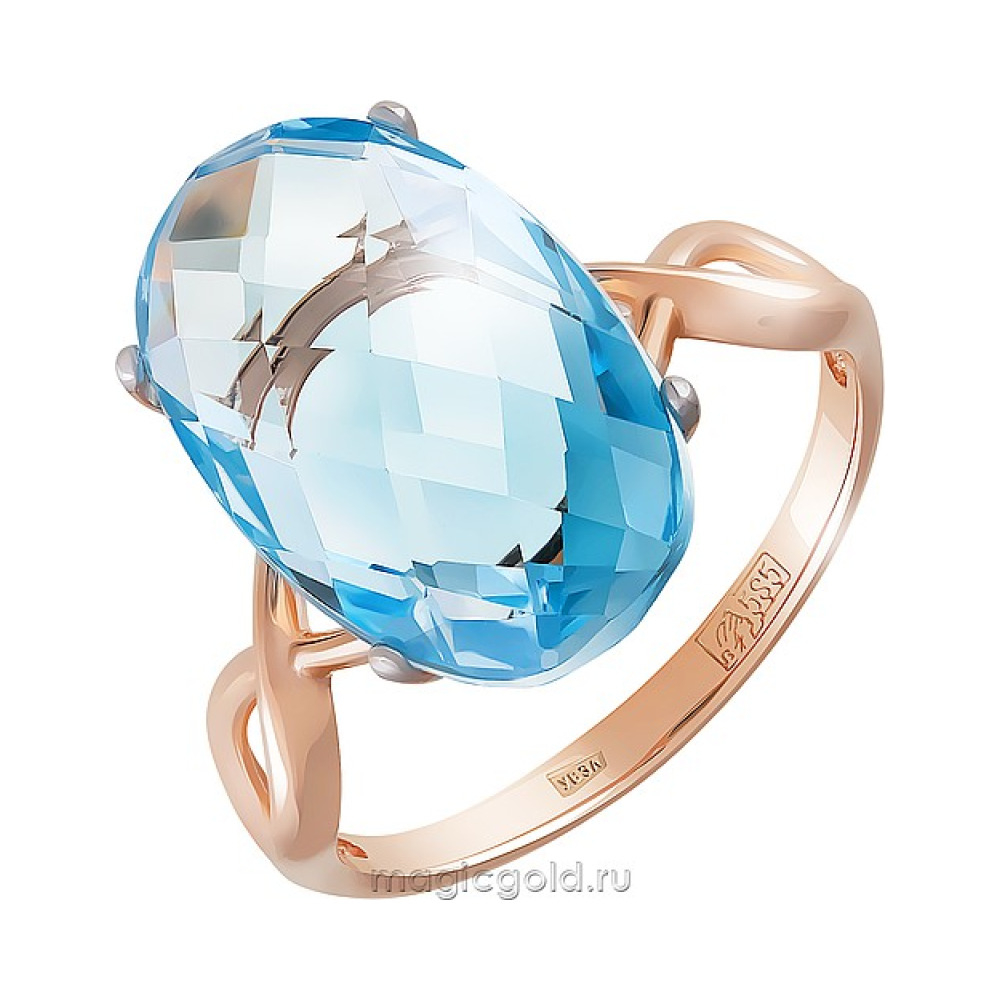 Золотое кольцо с топазом № 162133