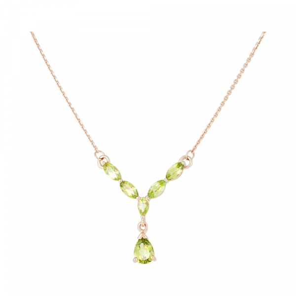 Золотое колье с хризолитом № 120472