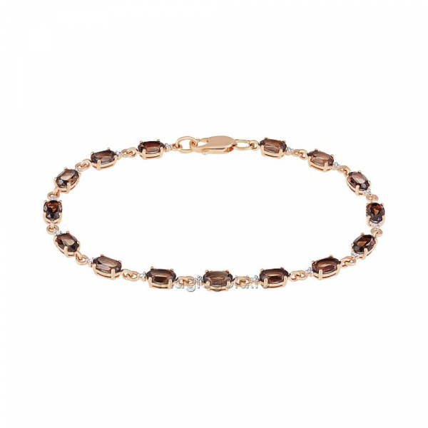 Золотой браслет с раухтопазом и фианитом № 163541