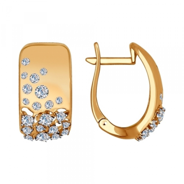 Золотые серьги с фианитом № 138524