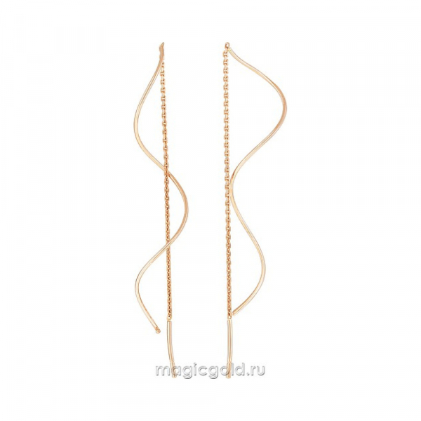 Золотые серьги без камня № 108942