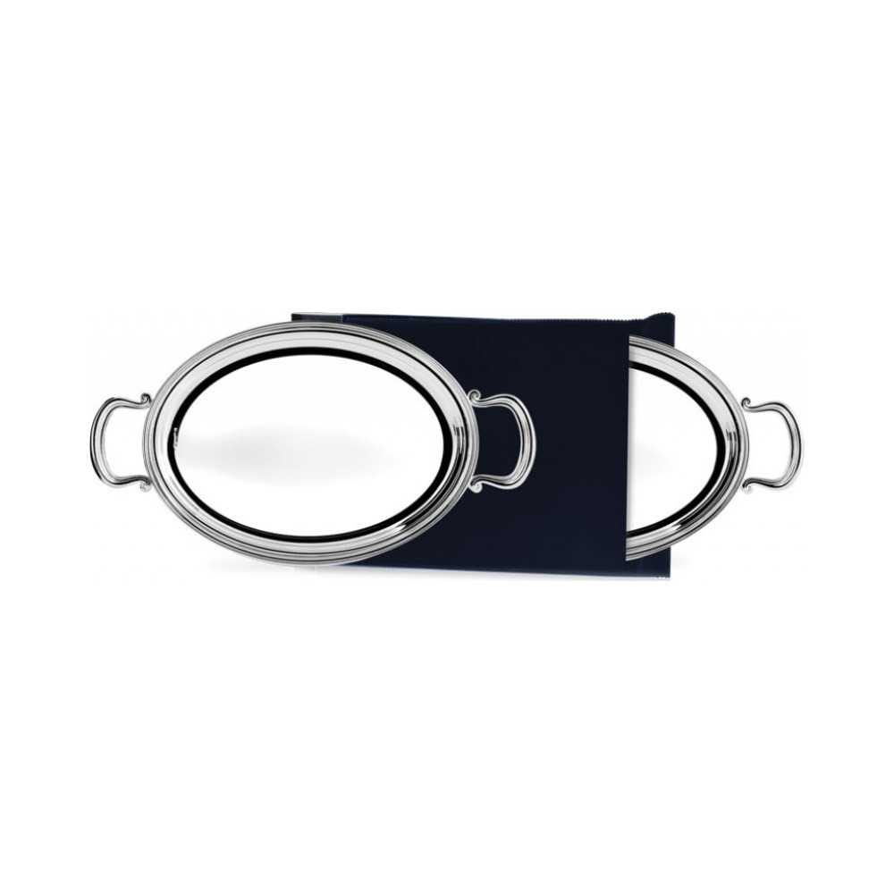 Серебряный поднос овальный с ручками  Георгиан  24х16