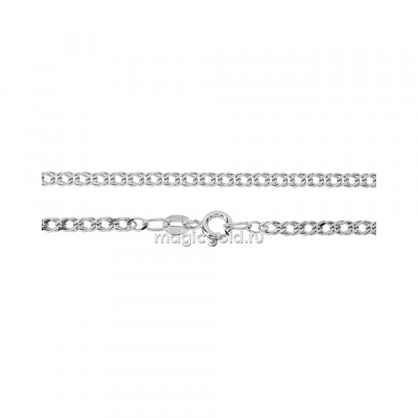 Серебряная цепь ромб двойной граненый родированная № 115953