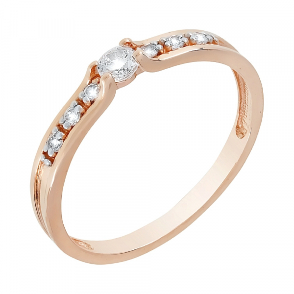 Золотое кольцо с фианитом № 66050