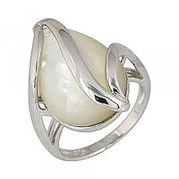 Серебряное кольцо с имитац. жемчуга № 68277