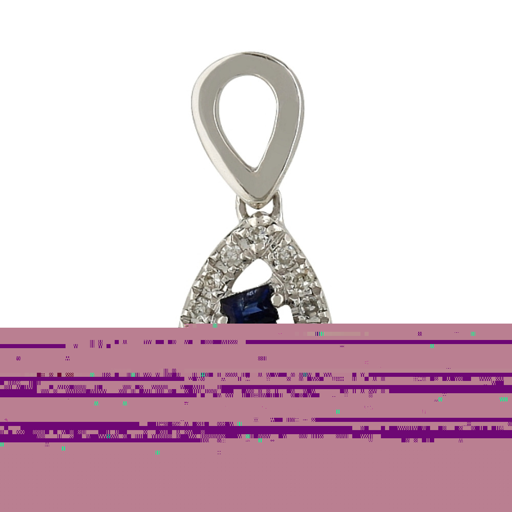 Золотая подвеска с бриллиантом и сапфиром № 107054