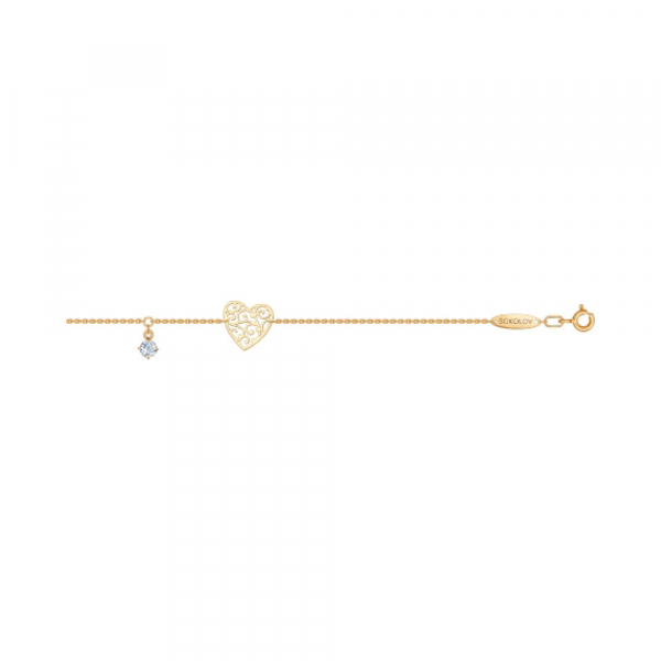 Золотой браслет с фианитом № 140468