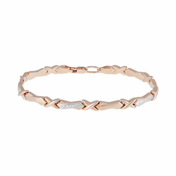 Золотой браслет без камня с алмазкой № 136855