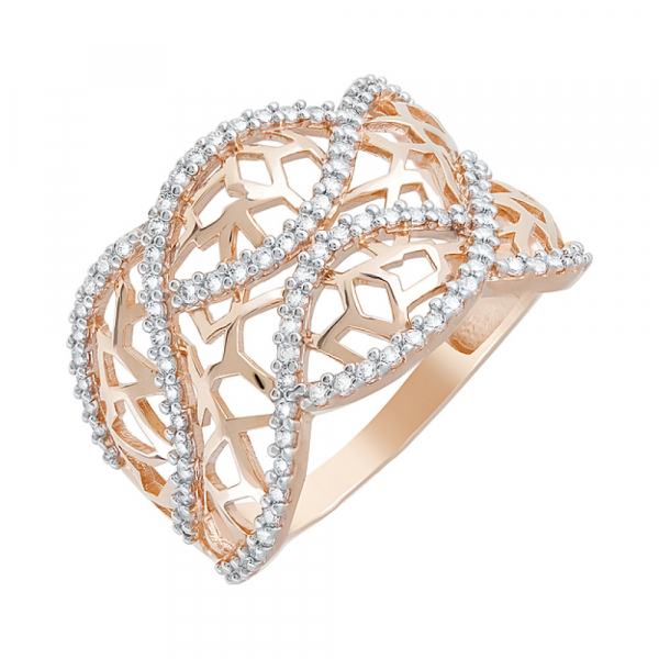 Золотое кольцо с фианитами № 123392