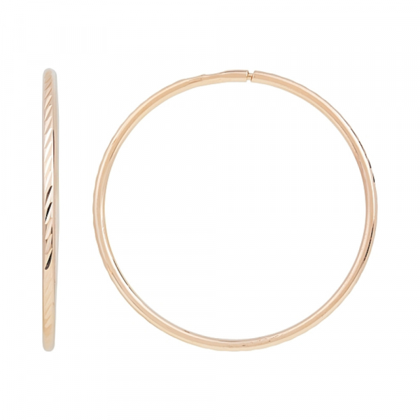 Золотые серьги конго с алмазной гранью № 116895