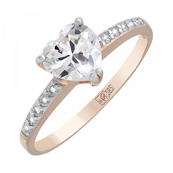 Золотое кольцо с фианитами № 127826