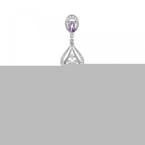 Золотые серьги с бриллиантами и топазом № 108122