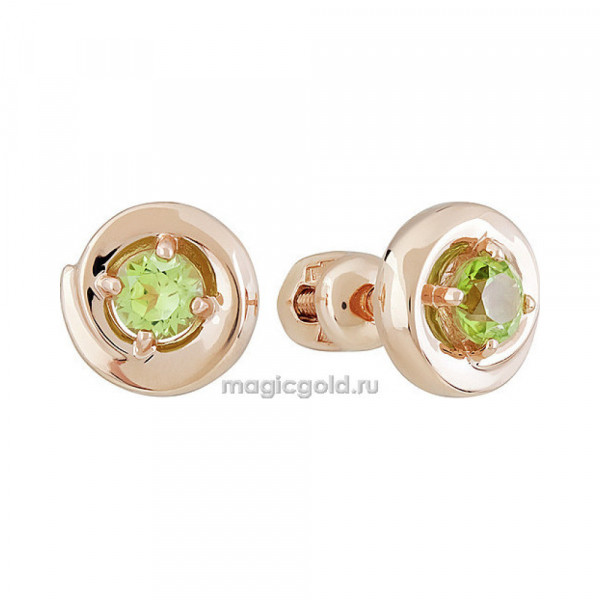 Пуссеты с хризолитом № 139895