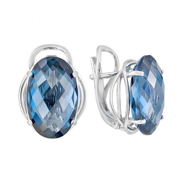 Золотые серьги с топазом № 114607