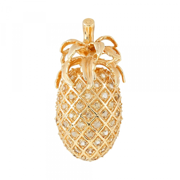 Серебряная подвеска с цитрином и золотым покрытием № 30766