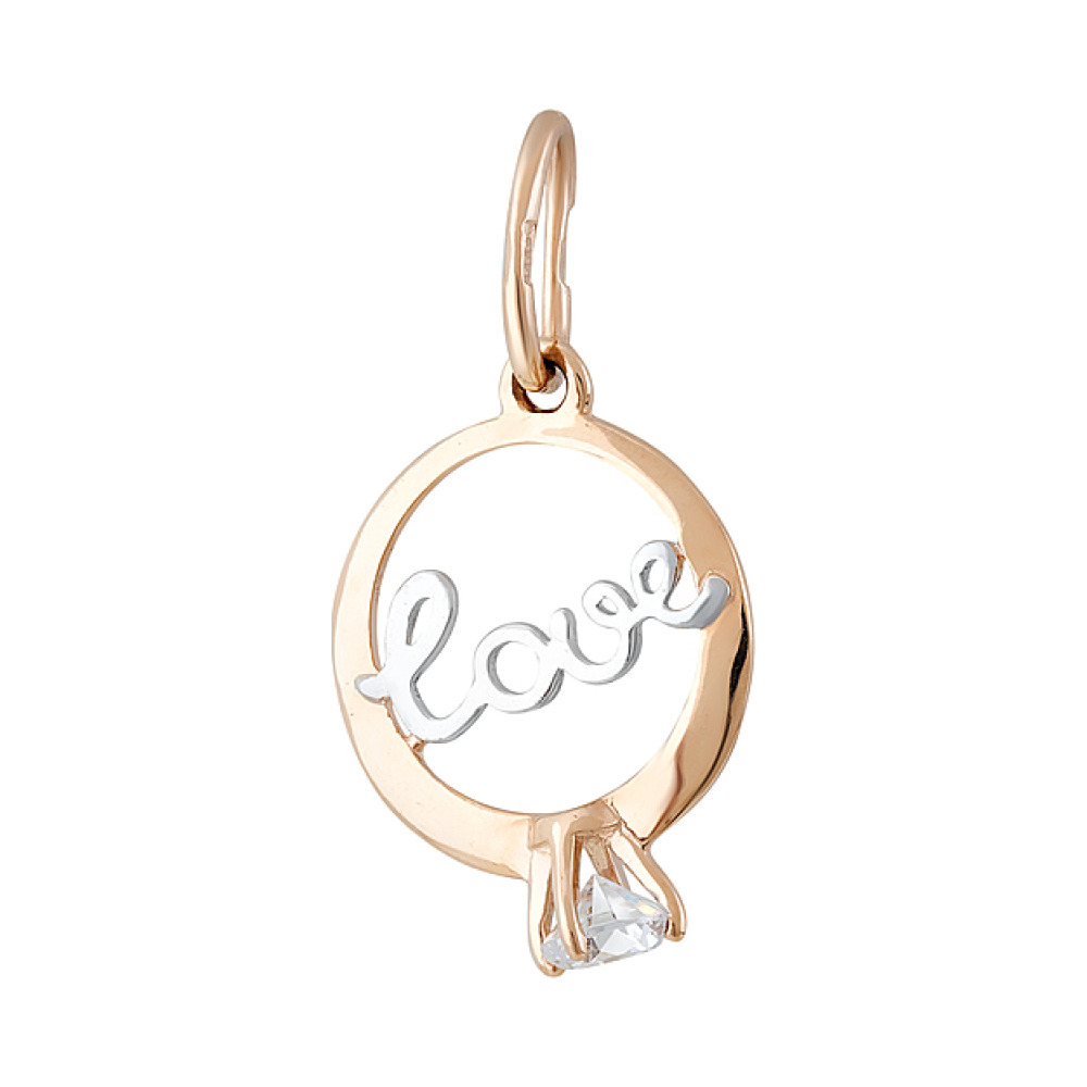 Золотая подвеска с фианитом № 131941