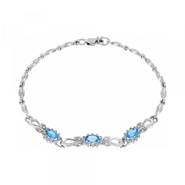 Золотой браслет с топазом и фианитом № 104697