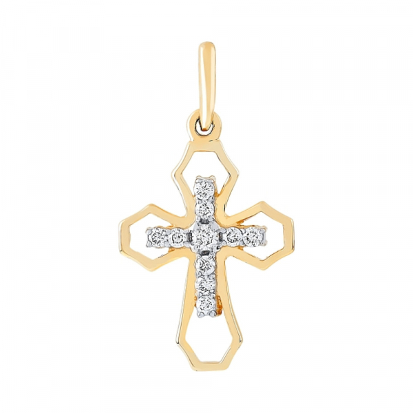 Золотая подвеска с бриллиантом № 96709