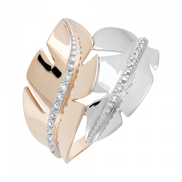 Золотое кольцо с фианитами № 129853