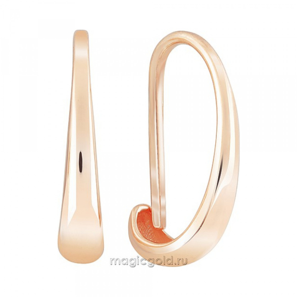 Золотые серьги без камня № 172111