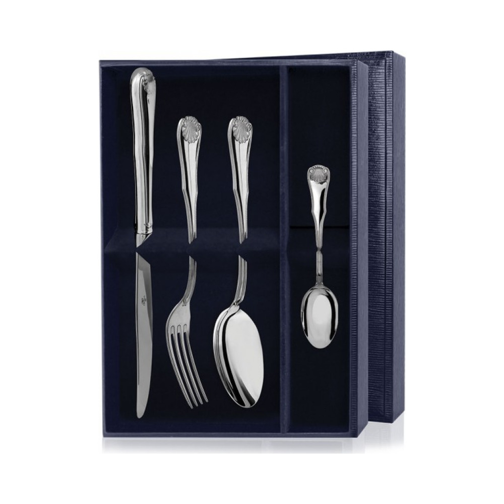 Набор из 4 столовых серебряных приборов «Визит»